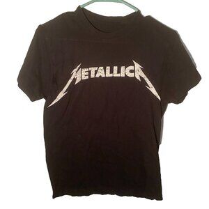Metallica Size Small Black White Graphic Print Logo T‎ Shirt